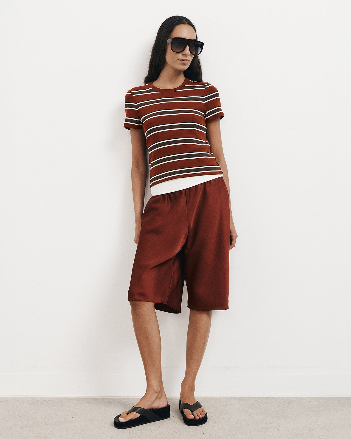 Short Sleeve Stripe Fitted T-Shirt