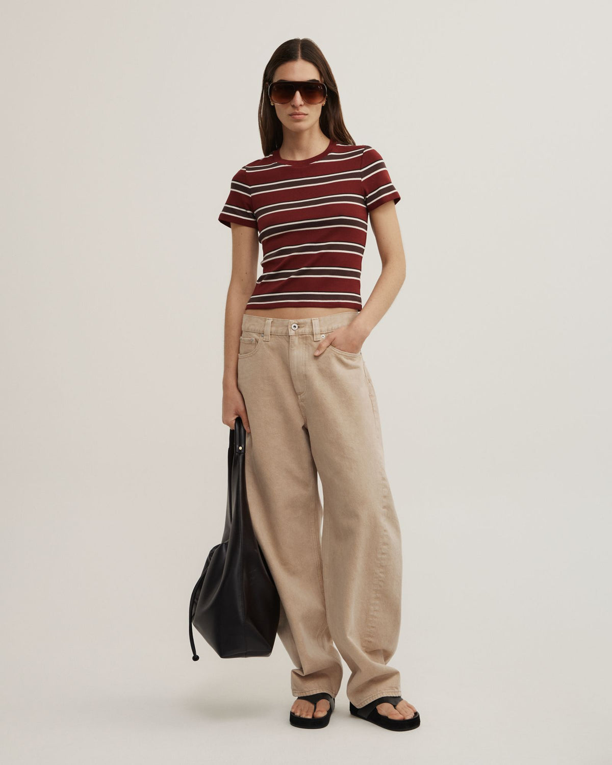 Short Sleeve Stripe Fitted T-Shirt