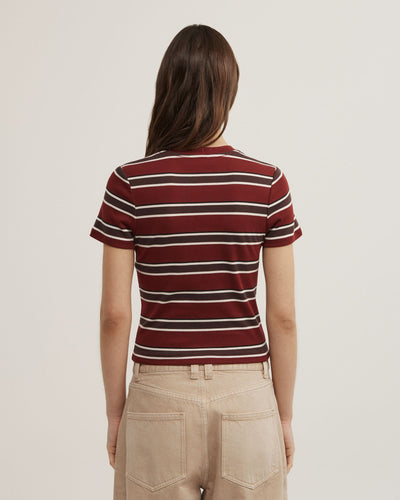 Short Sleeve Stripe Fitted T-Shirt