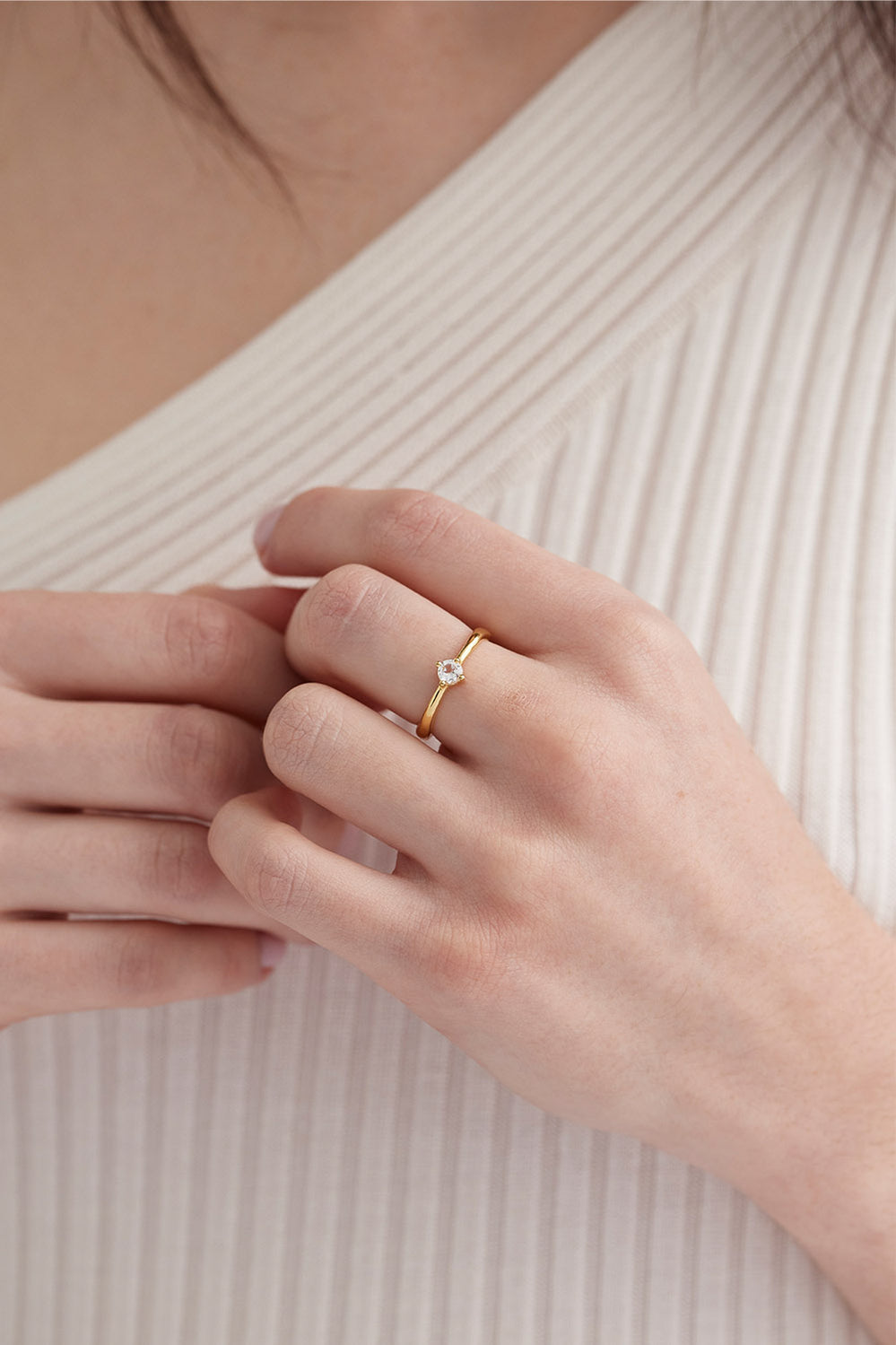April Topaz Gold Birthstone Ring - Gold - image 2