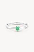 May Emerald Silver Birthstone Ring - Silver - image 1