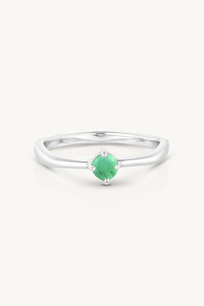May Emerald Silver Birthstone Ring - Silver - image 1