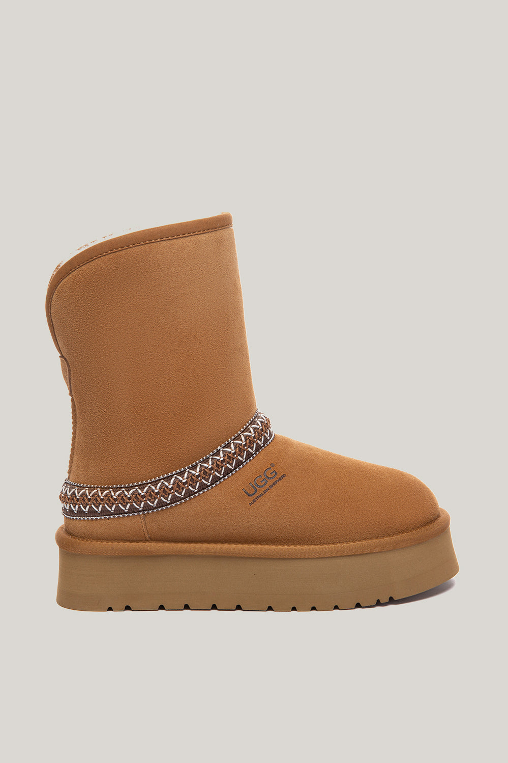Fayle Knitted Platform Boots - Chestnut - image 1