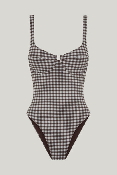 Rue One Piece - Cocoa Gingham - image 1