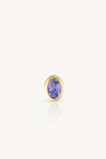 December Tanzanite Gold Oval Birthstone Charm - Gold - image 1