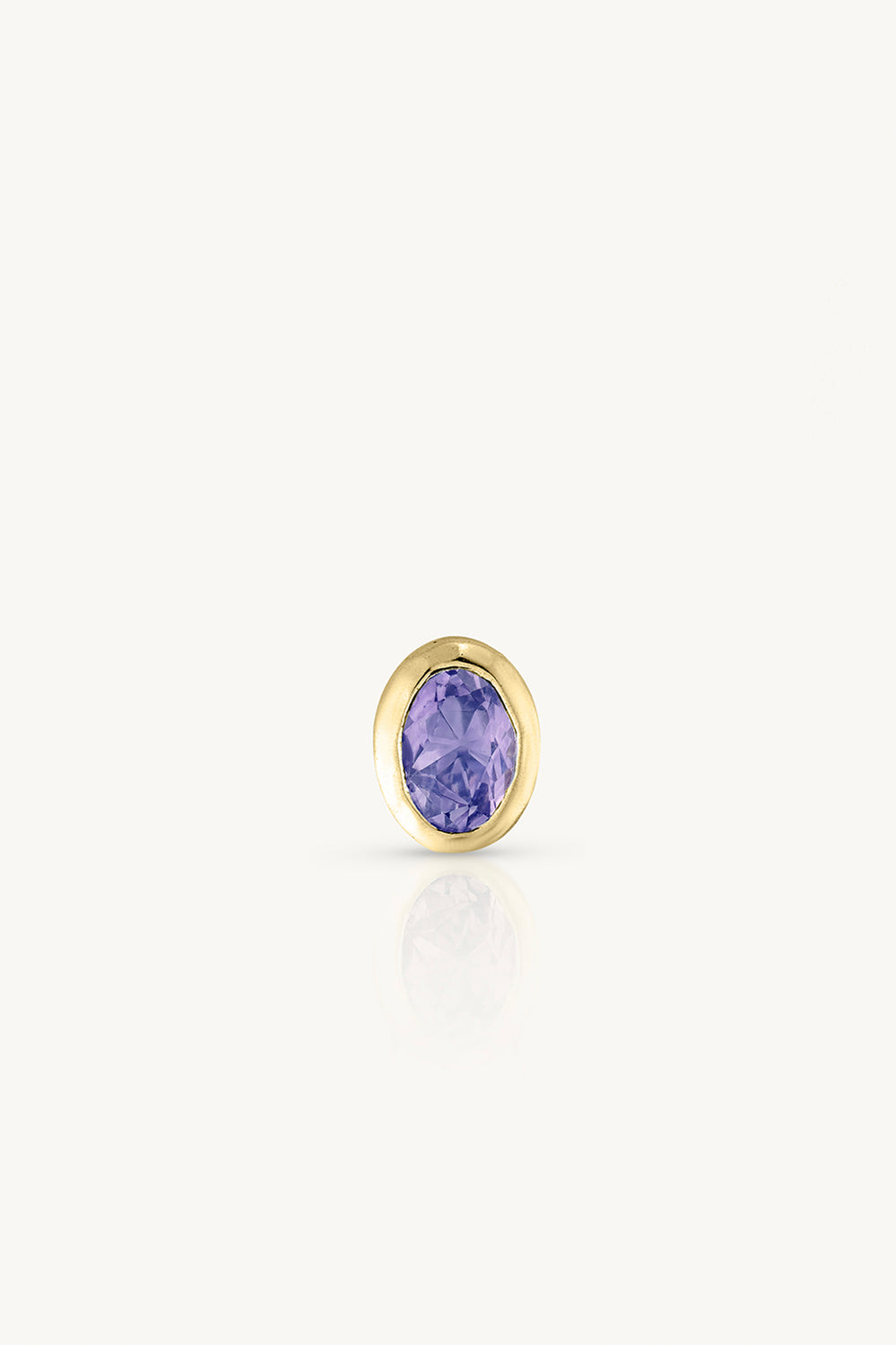 December Tanzanite Gold Oval Birthstone Charm - Gold - image 1