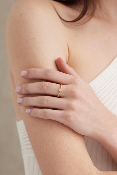 October Opal Gold Birthstone Ring - Gold - image 2