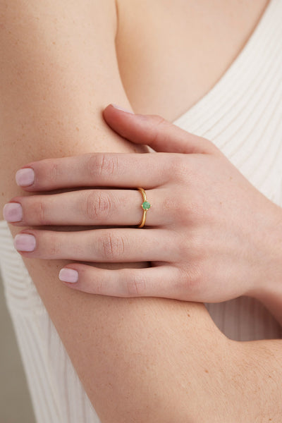 May Emerald Gold Birthstone Ring - Gold - image 2