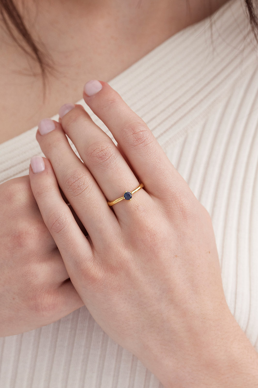 September Sapphire Gold Birthstone Ring - Gold - image 2