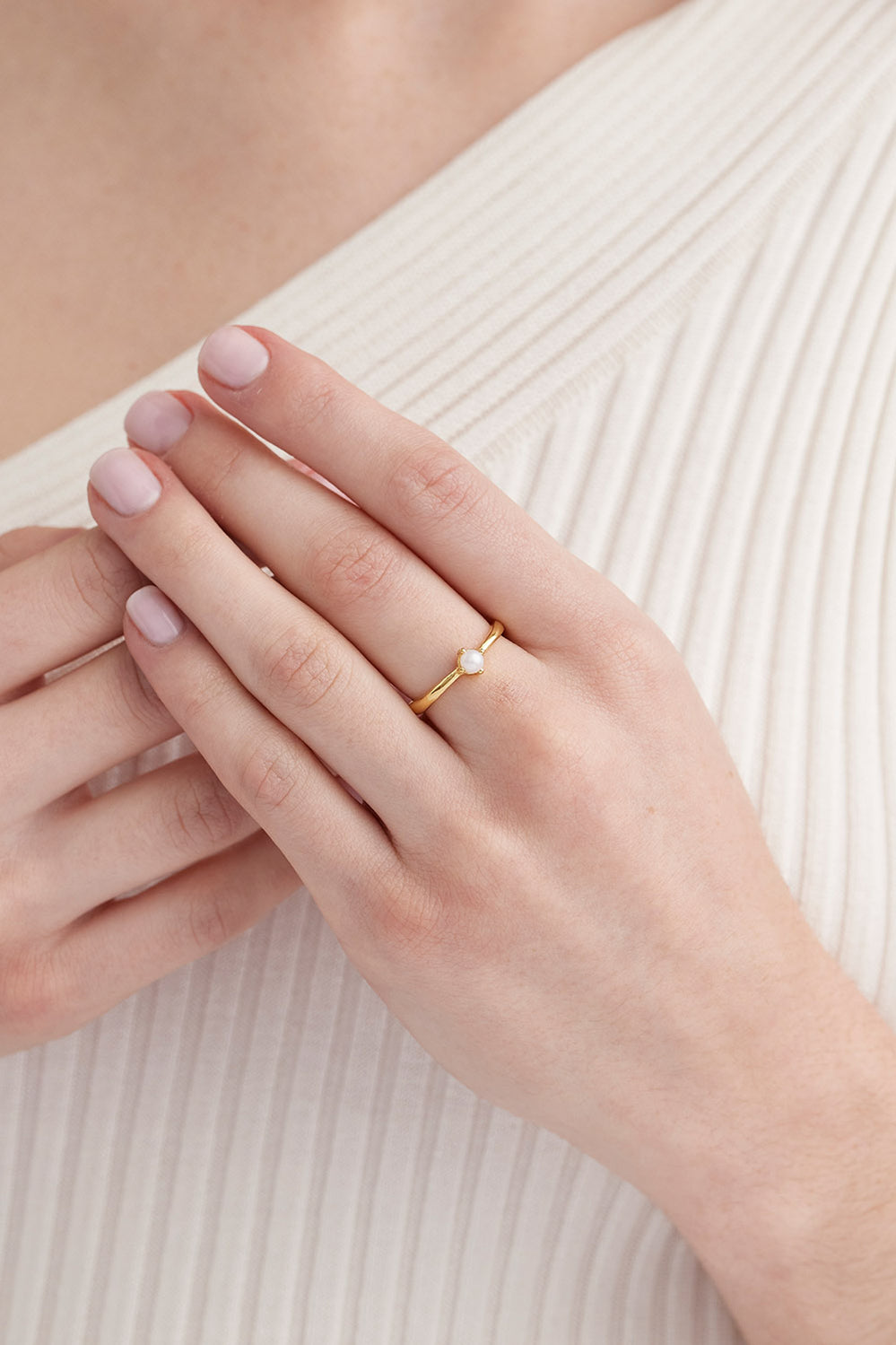 June Pearl Gold Birthstone Ring - Gold - image 2