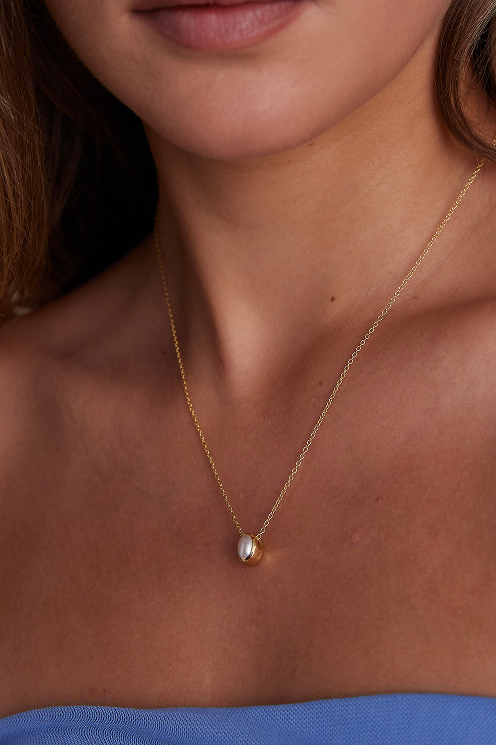 June Pearl Gold Oval Birthstone Charm - Gold - image 2