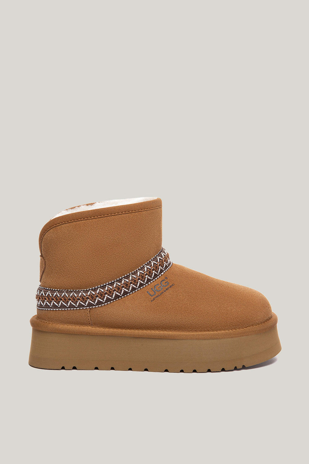 Fayle Knitted Platform Short Boots - Chestnut - image 1
