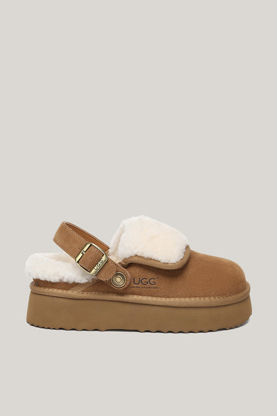 Tenley Platform Slippers - Chestnut - image 1
