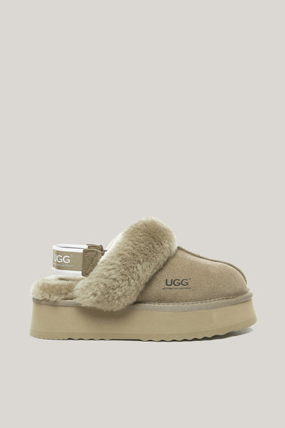 Musa Platform Slippers - Dark Green - image 1