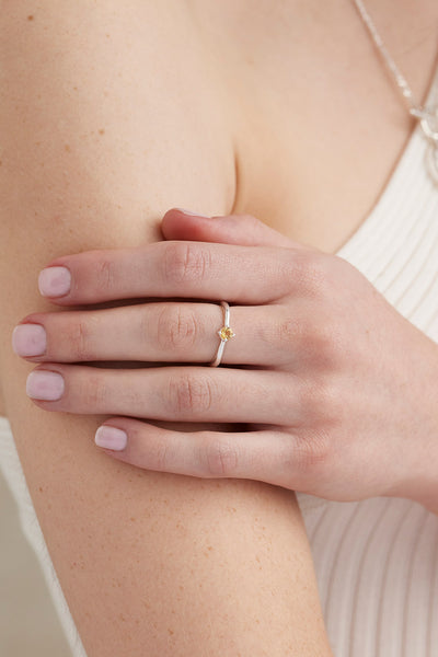 November Citrine Silver Birthstone Ring - Silver - image 2