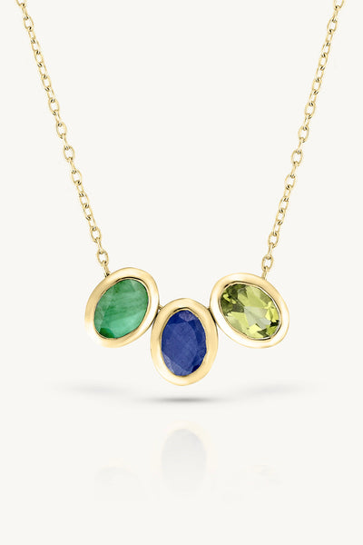 May Emerald Gold Oval Birthstone Charm - Gold - image 4