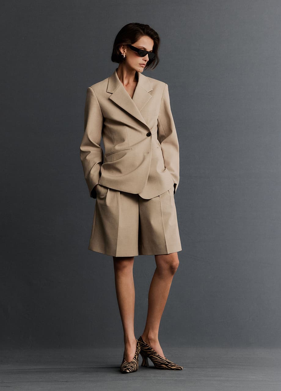 Witchery Equilibrium September 2026 campaign - Wrap Front Blazer look 1