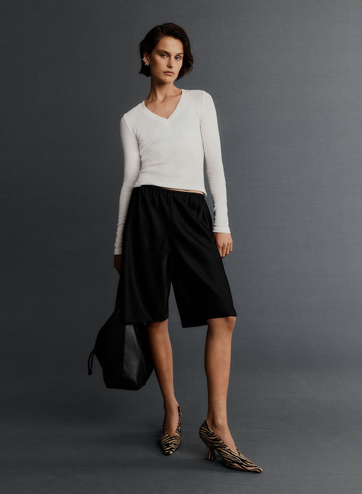 Witchery Equilibrium September 2026 campaign - Satin Bermuda Short look