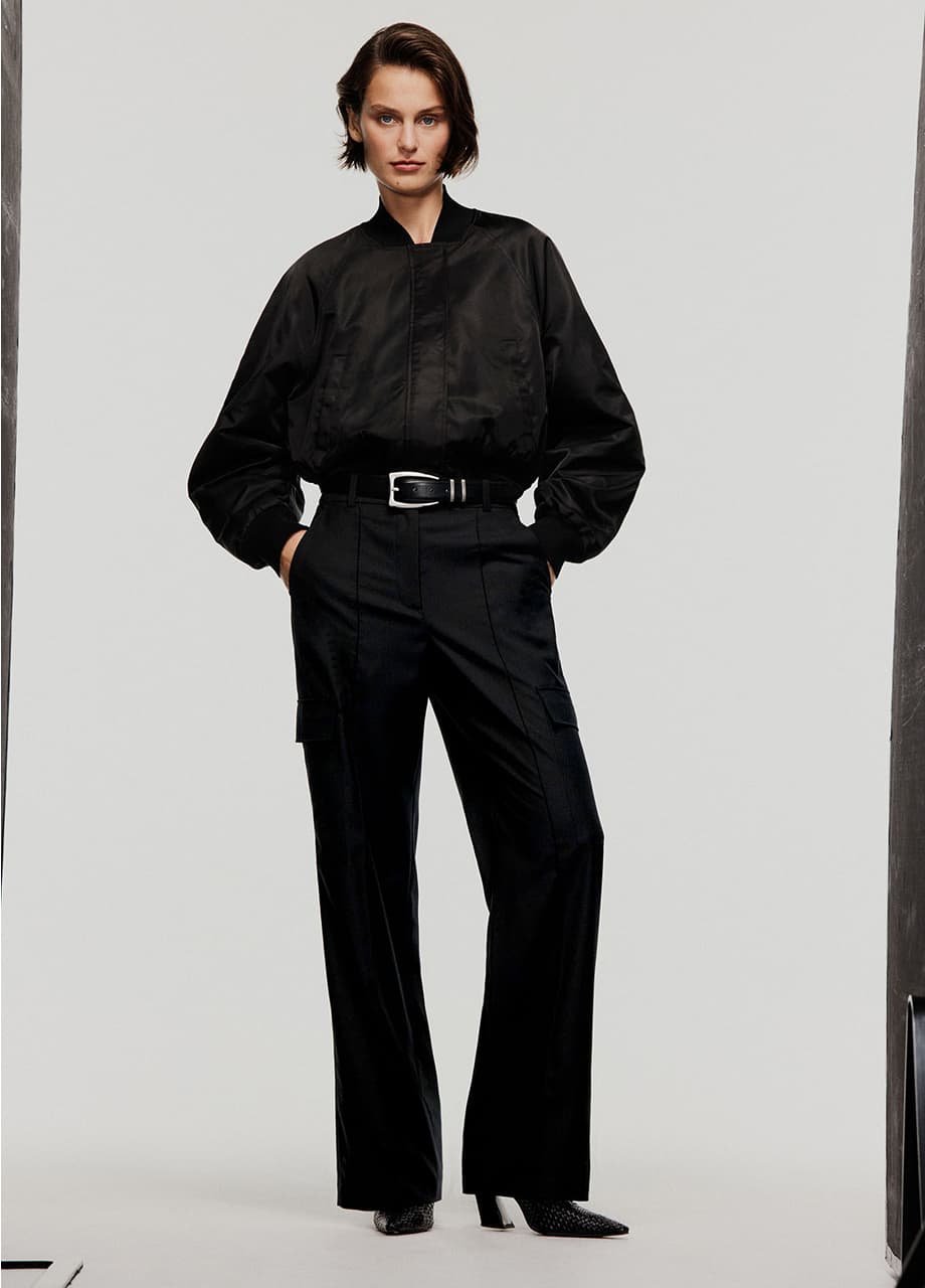 Witchery Equilibrium September 2026 campaign - Nylon Bomber Jacket look 1